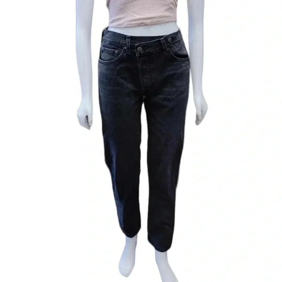 Free People Boyish MIdnight Cowboy Straight Leg Black Jeans Size 27 - Picture 4 of 14